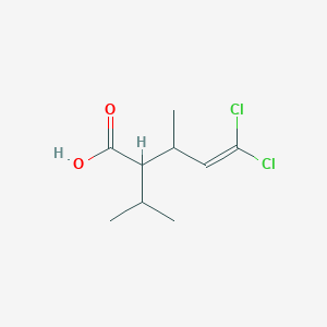 molecular formula C9H14Cl2O2 B8578552 5,5-Dichloro-3-methyl-2-(propan-2-yl)pent-4-enoic acid CAS No. 79994-88-0