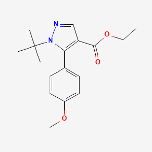 molecular formula C17H22N2O3 B8578564 ethyl 1-tert-butyl-5-(4-methoxyphenyl)-1H-pyrazole-4-carboxylate 