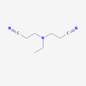 molecular formula C8H13N3 B8578569 3-[N-(2-Cyano-ethyl)-N-ethyl-amino]-propionitrile CAS No. 1555-57-3