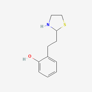 molecular formula C11H15NOS B8578683 2-[2'-(o-Hydroxyphenyl)ethyl]thiazolidine 