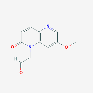 molecular formula C11H10N2O3 B8578717 (7-methoxy-2-oxo-1,5-naphthyridin-1(2H)-yl)acetaldehyde 