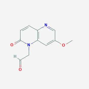 molecular formula C11H10N2O3 B8578717 2-(7-methoxy-2-oxo-1,5-naphthyridin-1-yl)acetaldehyde 