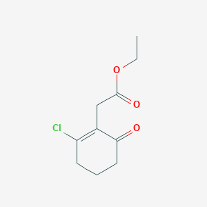 molecular formula C10H13ClO3 B8578773 Ethyl (2-chloro-6-oxocyclohex-1-en-1-yl)acetate CAS No. 53102-08-2