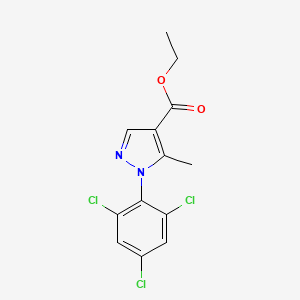 molecular formula C13H11Cl3N2O2 B8578832 1-(2,4,6-trichlorophenyl)-4-ethoxycarbonyl-5-methyl-1H-pyrazole 