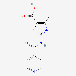 molecular formula C11H9N3O3S B8578919 4-Methyl-2-[(pyridine-4-carbonyl)amino]thiazole-5-carboxylic acid 