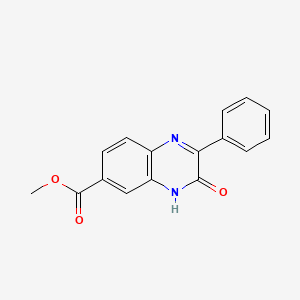 molecular formula C16H12N2O3 B8578936 Methyl 3-oxo-2-phenyl-3,4-dihydroquinoxaline-6-carboxylate 