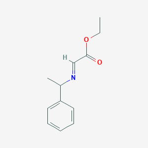 molecular formula C12H15NO2 B8578948 Ethyl 2-(1-phenylethylimino)acetate 