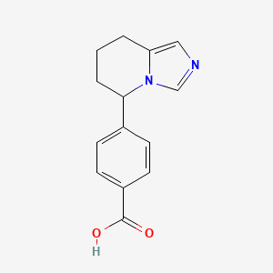 molecular formula C14H14N2O2 B8578963 4-(5,6,7,8-Tetrahydroimidazo[1,5-a]pyridin-5-yl)benzoic acid CAS No. 93178-73-5