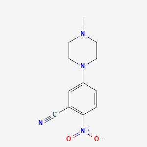 molecular formula C12H14N4O2 B8579003 5-(4-Methylpiperazinyl)-2-nitrobenzenecarbonitrile 