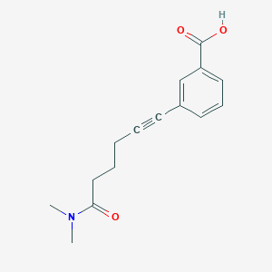 molecular formula C15H17NO3 B8579019 3-(5-Dimethylcarbamoyl-pent-1-ynyl)-benzoic acid 