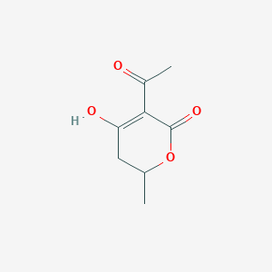 molecular formula C8H10O4 B8579072 3-Acetyl-4-hydroxy-6-methyl-5,6-dihydro-pyran-2-one 