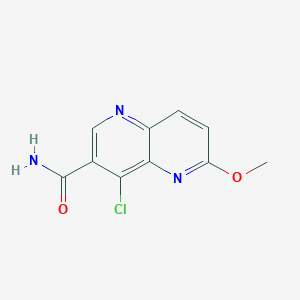 molecular formula C10H8ClN3O2 B8579154 4-Chloro-6-(methyloxy)-1,5-naphthyridine-3-carboxamide 