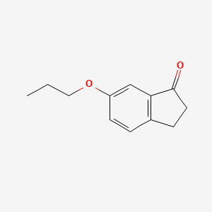 molecular formula C12H14O2 B8579165 6-(1-Propoxy)indan-1-one 