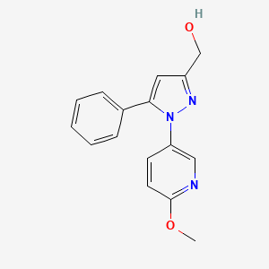 molecular formula C16H15N3O2 B8579240 [1-(6-Methoxy-3-pyridyl)-5-phenylpyrazol-3-yl]methanol 