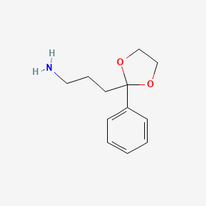 molecular formula C12H17NO2 B8579256 3-(2-Phenyl-[1,3]dioxolan-2-yl)-propylamine 