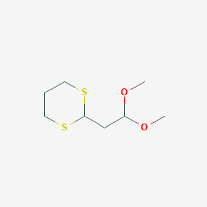 molecular formula C8H16O2S2 B8579472 2-(2,2-Dimethoxyethyl)-1,3-dithiane CAS No. 56169-20-1