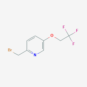 molecular formula C8H7BrF3NO B8579715 Pyridine, 2-(bromomethyl)-5-(2,2,2-trifluoroethoxy)- 