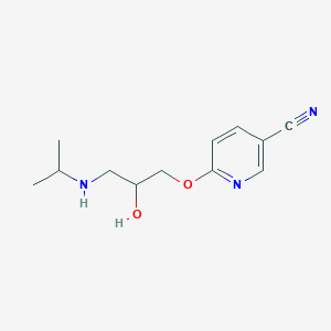 molecular formula C12H17N3O2 B8579733 6-{2-Hydroxy-3-[(propan-2-yl)amino]propoxy}pyridine-3-carbonitrile CAS No. 54127-16-1