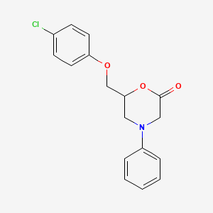 molecular formula C17H16ClNO3 B8579751 6-[(4-Chlorophenoxy)methyl]-4-phenylmorpholin-2-one CAS No. 61974-12-7