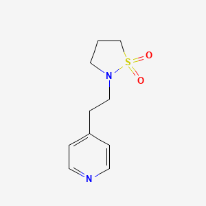 molecular formula C10H14N2O2S B8579800 2-[2-(Pyridin-4-yl)ethyl]-1lambda~6~,2-thiazolidine-1,1-dione CAS No. 89151-10-0