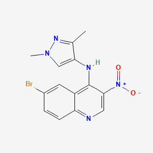 6-bromo-N-(1,3-dimethylpyrazol-4-yl)-3-nitroquinolin-4-amine