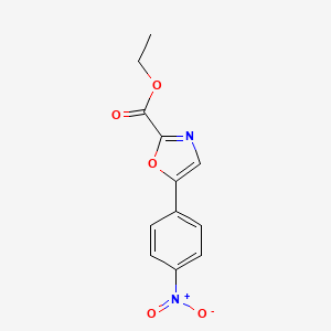 molecular formula C12H10N2O5 B8579829 Ethyl 5-(4-nitrophenyl)-1,3-oxazole-2-carboxylate CAS No. 1441-38-9
