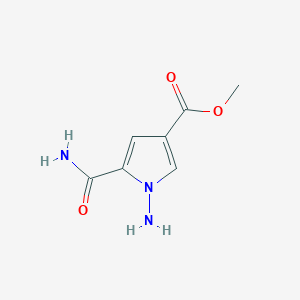 molecular formula C7H9N3O3 B8579836 Methyl 1-amino-5-carbamoyl-1H-pyrrole-3-carboxylate 