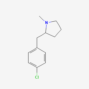molecular formula C12H16ClN B8579871 2-[(4-Chlorophenyl)methyl]-1-methylpyrrolidine CAS No. 66162-14-9