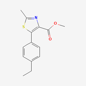 molecular formula C14H15NO2S B8579921 5-(4-Ethyl-phenyl)-2-methyl-thiazole-4-carboxylic acid methyl ester 