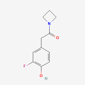 molecular formula C11H12FNO2 B8579953 1-(Azetidin-1-yl)-2-(3-fluoro-4-hydroxyphenyl)ethanone 