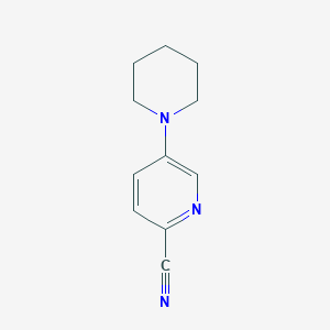 molecular formula C11H13N3 B8579961 5-(Piperidin-1-yl)picolinonitrile 