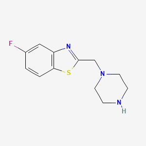 molecular formula C12H14FN3S B8579971 5-Fluoro-2-(piperazin-1-ylmethyl)-1,3-benzothiazole 