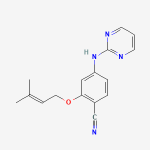 molecular formula C16H16N4O B8580027 2-(3-Methylbut-2-enoxy)-4-(pyrimidin-2-ylamino)benzonitrile CAS No. 873893-73-3