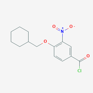 molecular formula C14H16ClNO4 B8580081 4-(Cyclohexylmethyloxy)-3-nitrobenzoyl chloride 