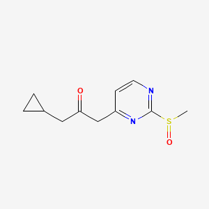 molecular formula C11H14N2O2S B8580140 1-Cyclopropyl-3-[2-(methylsulfinyl)pyrimidin-4-yl]propan-2-one 