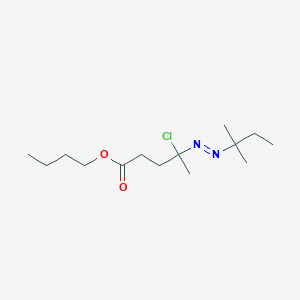 Butyl 4-chloro-4-[(E)-(2-methylbutan-2-yl)diazenyl]pentanoate