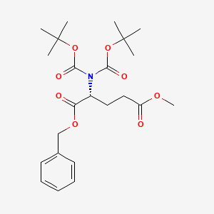 molecular formula C23H33NO8 B8580325 1-benzyl 5-methyl N,N-bis(tert-butoxycarbonyl)-D-glutamate 