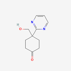 molecular formula C11H14N2O2 B8580348 4-(Hydroxymethyl)-4-(pyrimidin-2-yl)cyclohexanone 