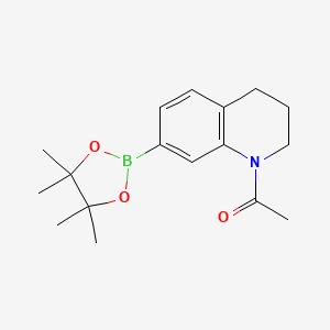molecular formula C17H24BNO3 B8580369 1-(7-(4,4,5,5-tetramethyl-1,3,2-dioxaborolan-2-yl)-3,4-dihydroquinolin-1(2H)-yl)ethanone 