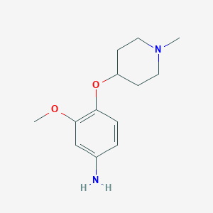molecular formula C13H20N2O2 B8580378 3-Methoxy-4-[(1-methyl-4-piperidinyl)oxy]aniline 