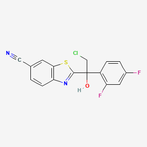 molecular formula C16H9ClF2N2OS B8580474 1-(2,4-Difluorophenyl)-1-(6-cyanobenzothiazol-2-YL)-2-chloroethanol CAS No. 170862-32-5