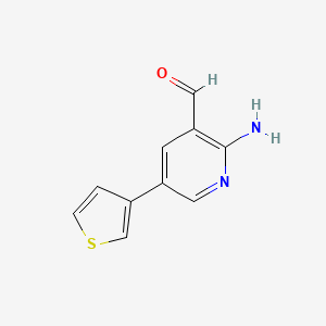 molecular formula C10H8N2OS B8580534 2-Amino-5-thiophen-3-ylpyridine-3-carbaldehyde 