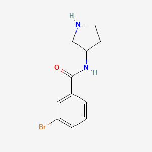 molecular formula C11H13BrN2O B8580539 3-bromo-N-pyrrolidin-3-yl-benzamide 