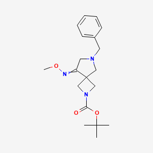 molecular formula C19H27N3O3 B8580606 2,6-Diazaspiro[3.4]octane-2-carboxylic acid, 8-(methoxyimino)-6-(phenylmethyl)-, 1,1-dimethylethyl ester 