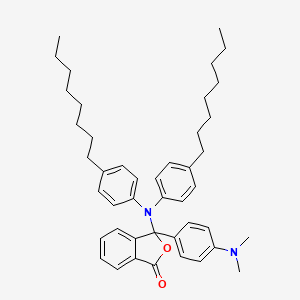 molecular formula C44H56N2O2 B8580645 1(3H)-Isobenzofuranone, 3-[bis(4-octylphenyl)amino]-3-[4-(dimethylamino)phenyl]- CAS No. 67697-75-0