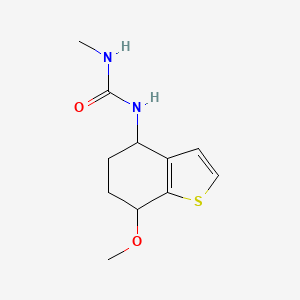molecular formula C11H16N2O2S B8580649 N-(7-Methoxy-4,5,6,7-tetrahydro-1-benzothiophen-4-yl)-N'-methylurea CAS No. 62369-85-1