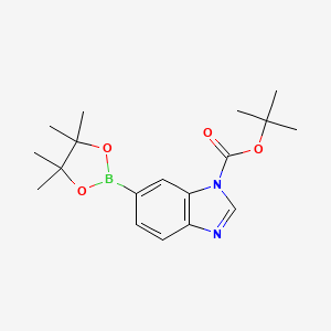 molecular formula C18H25BN2O4 B8580777 tert-butyl 6-(4,4,5,5-tetramethyl-1,3,2-dioxaborolan-2-yl)-1H-benzo[d]imidazole-1-carboxylate 