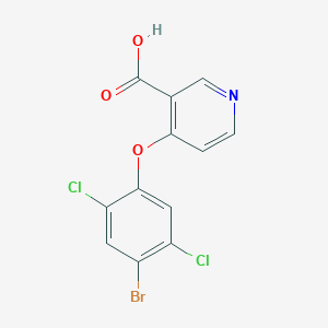 molecular formula C12H6BrCl2NO3 B8580802 4-(4-Bromo-2,5-dichloro-phenoxy)-nicotinic acid 
