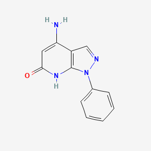 molecular formula C12H10N4O B8580847 4-Amino-1,7-dihydro-1-phenylpyrazolo[3,4-b]pyridin-6-one 