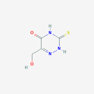molecular formula C4H5N3O2S B8580972 6-hydroxymethyl-3-mercapto-2H-1,2,4-triazin-5-one 